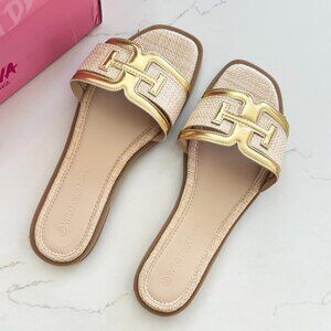 NWT Wild Diva Abia Raffia Slide Sandal